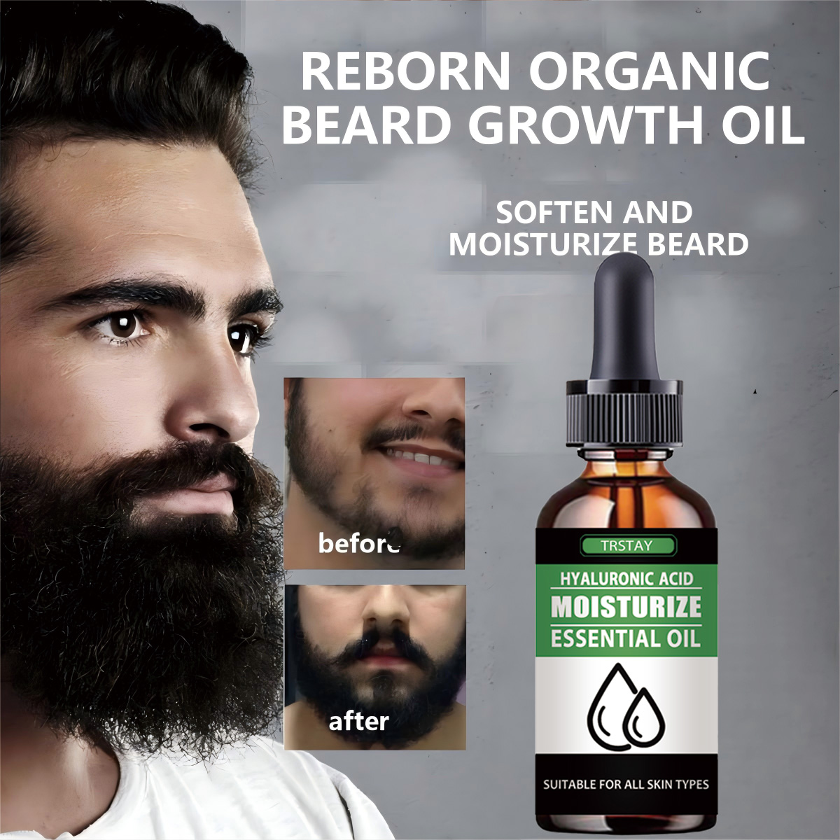 Men'S Grooming Essentials - 100% طبيعي تسريع شعر الوجه تنمو
