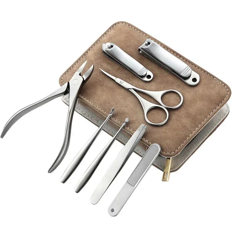 Men'S Grooming Essentials - 8/12 قطعة مجموعة مانيكير المهنية الفولاذ