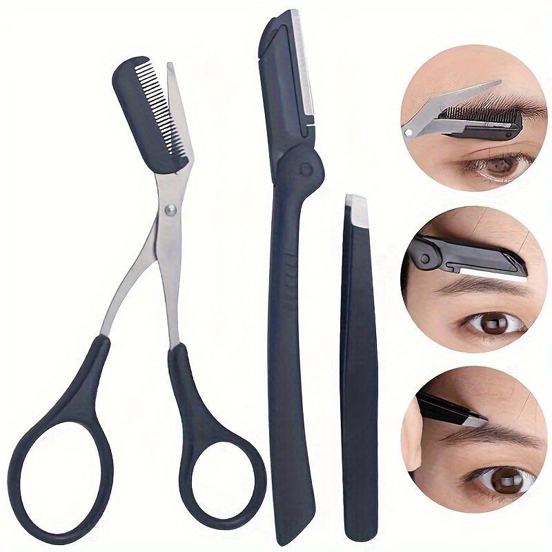 Men'S Grooming Essentials - مجموعة 3 قطع من أدوات الحواجب