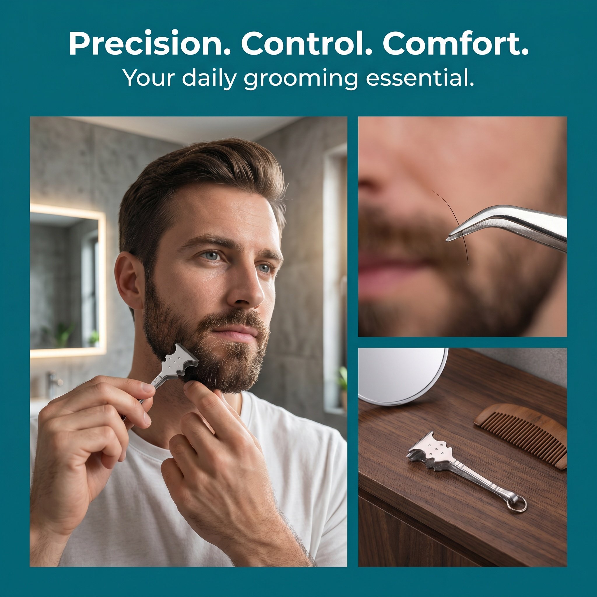 ملقط لحية من الفولاذ المقاوم ل - مراجعة Men'S Grooming Eyebrow Shape وسعره